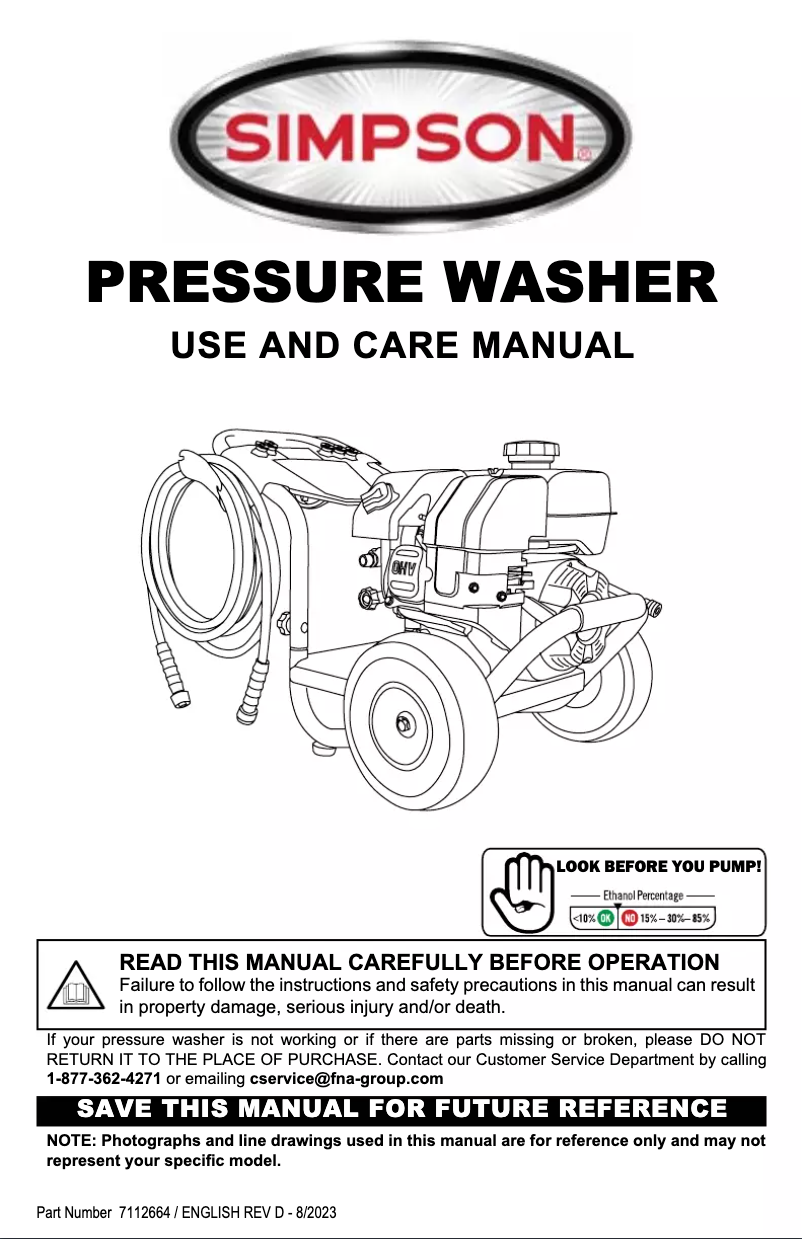 Page 1 de la notice Manuel utilisateur Simpson PowerShot PS-61229-S