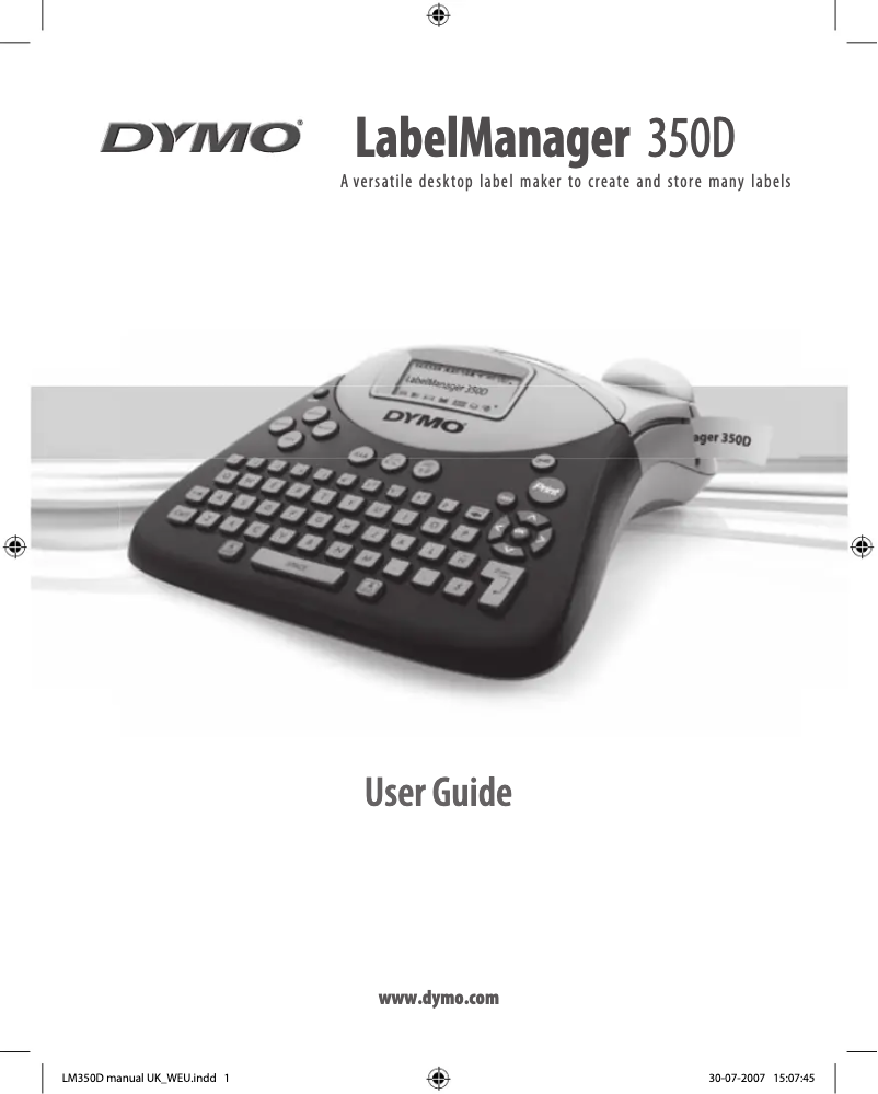Image de la première page du manuel de l'appareil LabelManager 350D