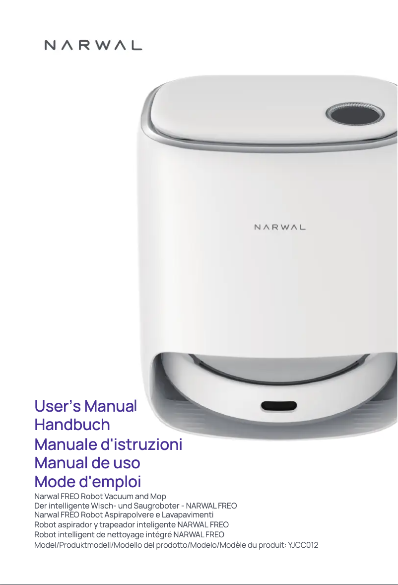 Page 1 de la notice Manuel utilisateur Narwal Freo