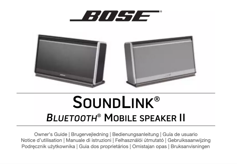 Page 1 de la notice Manuel utilisateur Bose Soundlink Bluetooth Mobile Speaker II