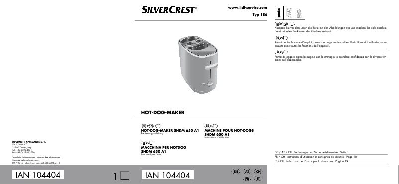 Page 1 de la notice Manuel utilisateur SilverCrest SHDM 650 A1