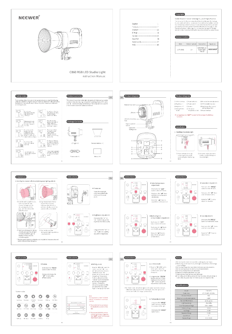 Page n°1 - Manuel utilisateur Neewer CB60