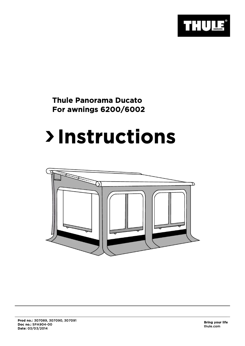 Page 1 of the manual User Manual Thule Panorama Ducato 6002
