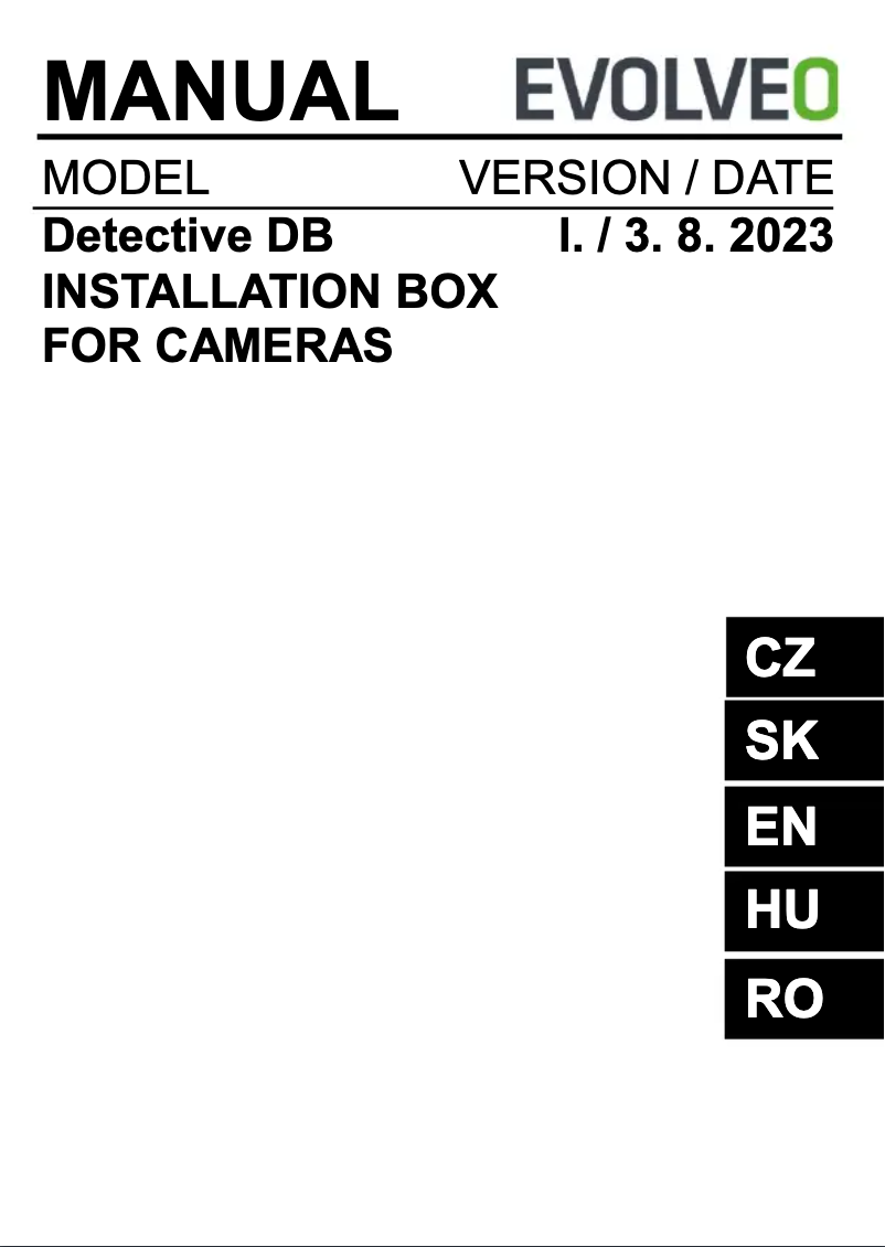 Imagen de la primera página del manual del dispositivo Detective DB Instalation box
