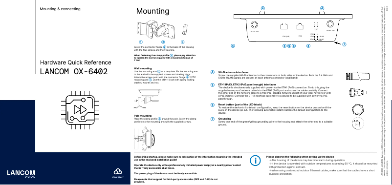 Page 1 de la notice Manuel utilisateur Lancom OX-6402