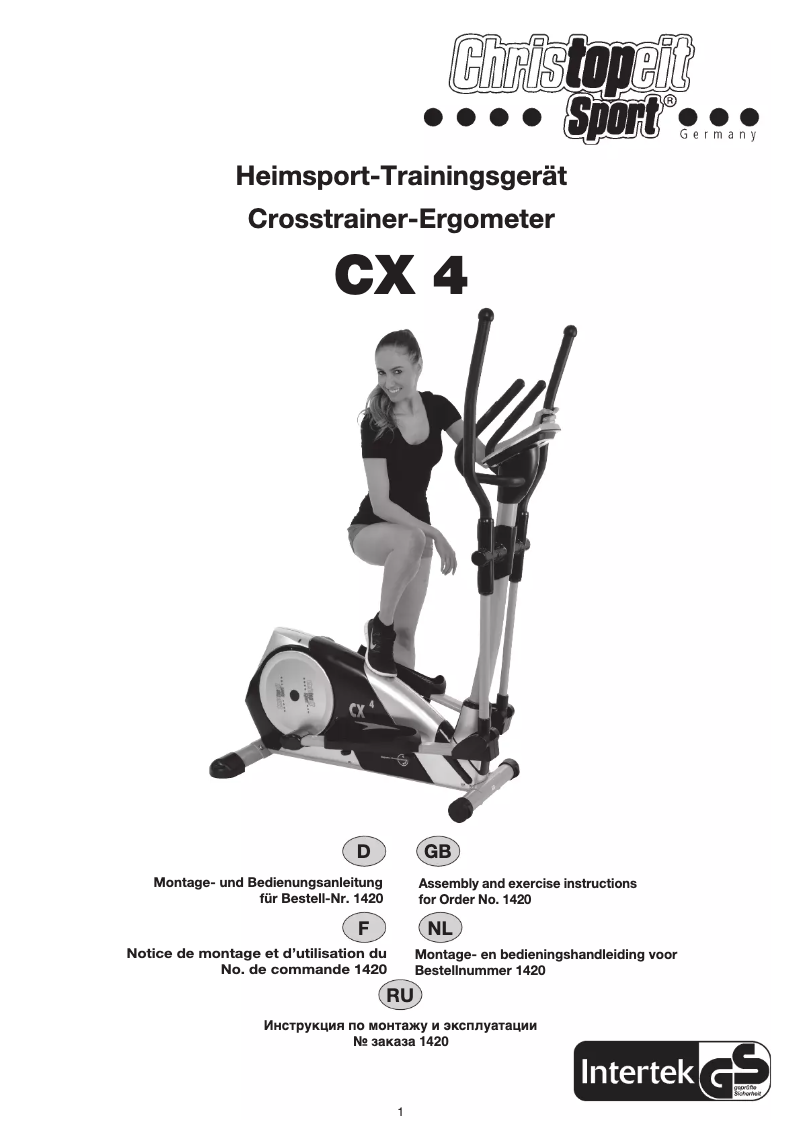 Page n°1 - Manuel utilisateur Christopeit CX 4