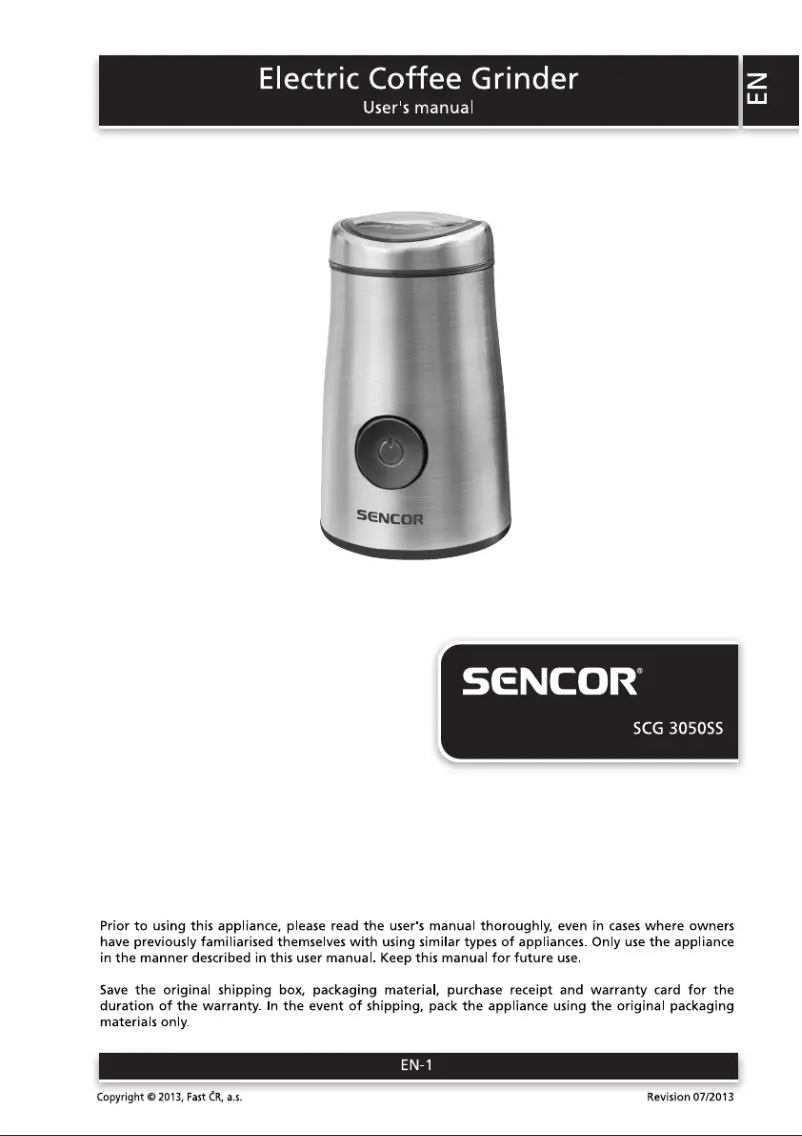 Page n°1 - Manuel utilisateur Sencor SCG 3050SS