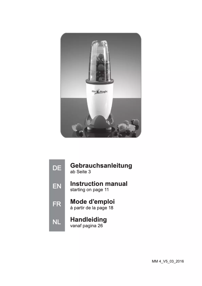 Page 1 de la notice Manuel utilisateur Gourmetmaxx 04389