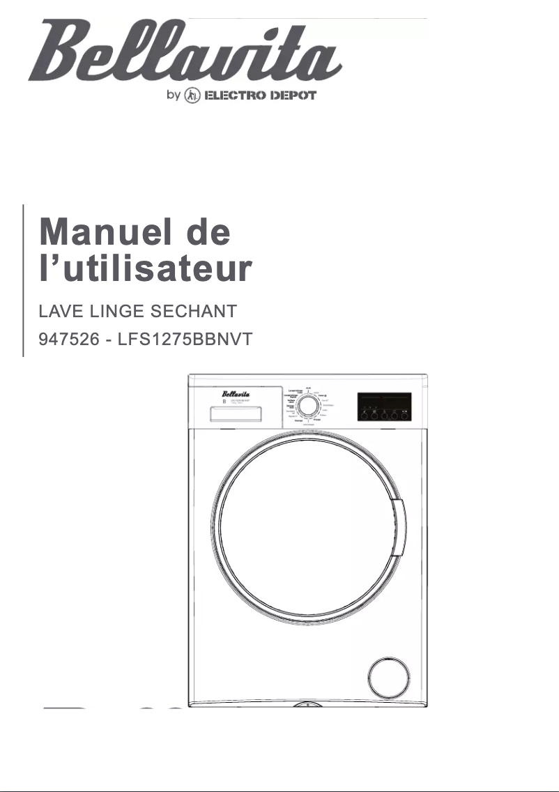 Page 1 de la notice Manuel utilisateur Bellavita LFS 1275 BBN VT