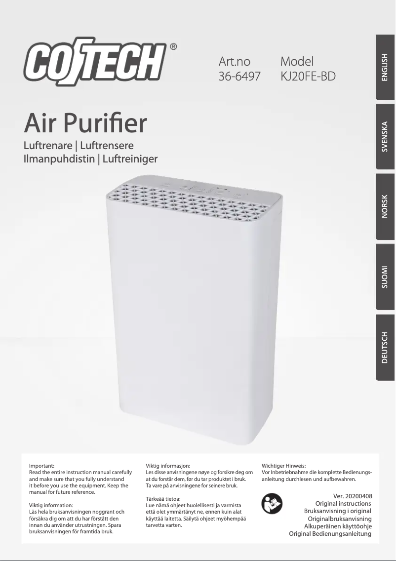 Página 1 del manual Manual de usuario Cotech KJ20FE-BD