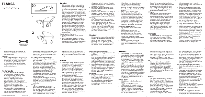 Page 1 de la notice Manuel utilisateur Ikea FLAKSA 301.670.03