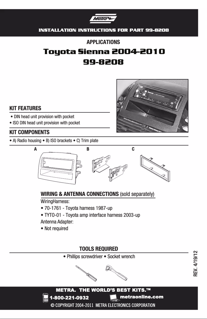Image de la première page du manuel de l'appareil 99-8208