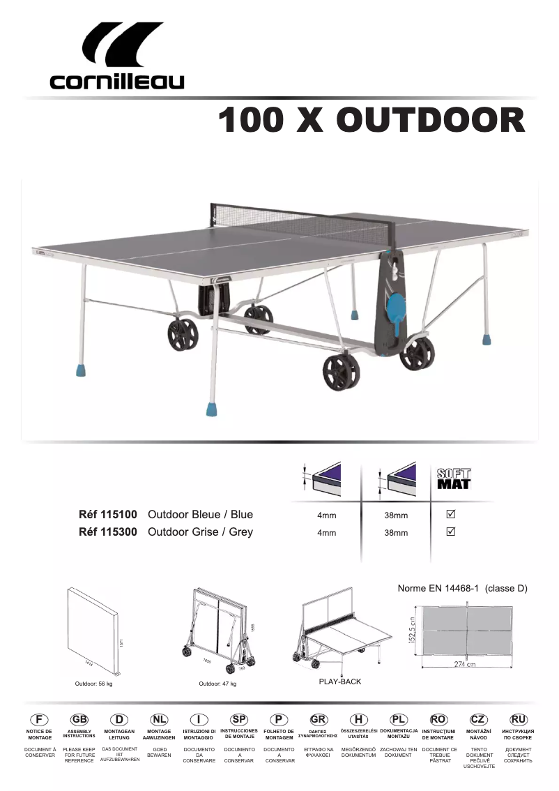 Image de la première page du manuel de l'appareil 100 X Outdoor