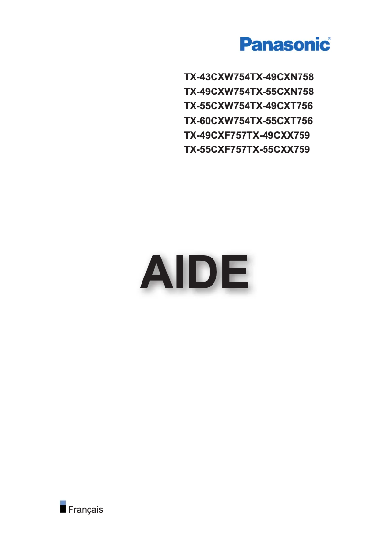 Page 1 de la notice Manuel utilisateur Panasonic TX-55CXT756