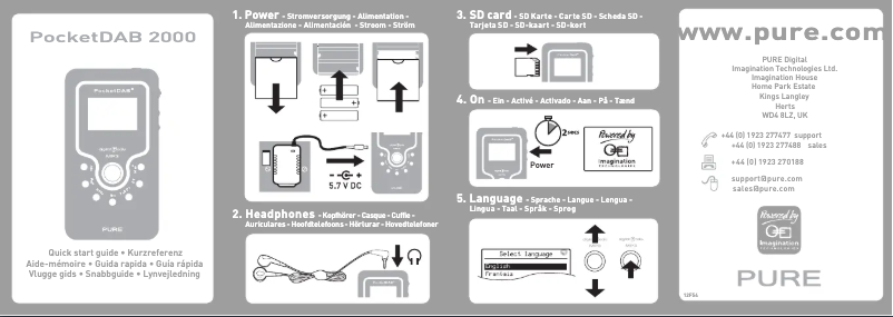 Page n°1 - Guide de démarrage rapide Pure PocketDAB 2000