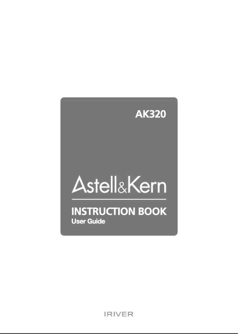 Page n°1 - Manuel utilisateur Astell&Kern AK-320
