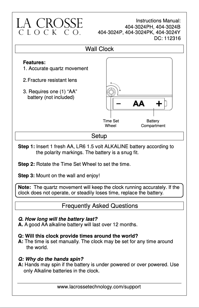 Page n°1 - Manuel utilisateur La Crosse Technology 404-3024PK