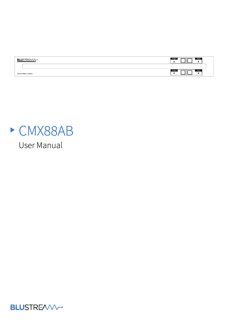 Page n°1 - Manuel utilisateur Blustream CMX88AB