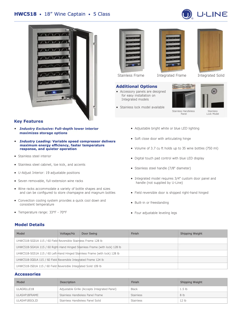 Image de la première page du manuel de l'appareil UHWC518-SG41A