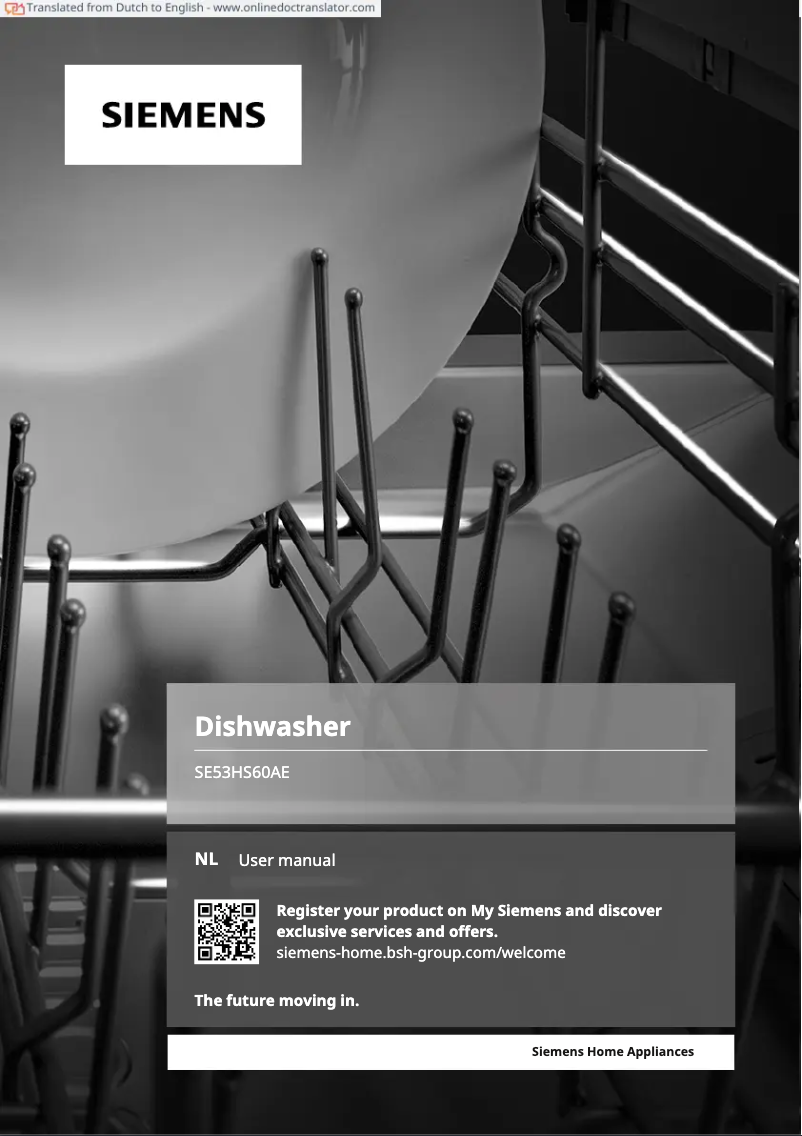 Page n°1 - Manuel utilisateur Siemens SE53HS60AE