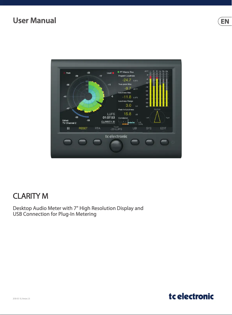 Page n°1 - Manuel utilisateur TC Electronic Clarity M