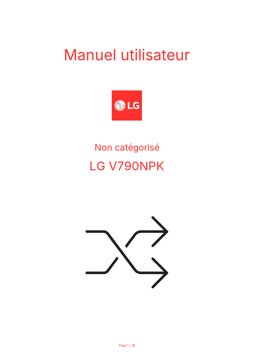 Image de la première page du manuel de l'appareil V790NPK