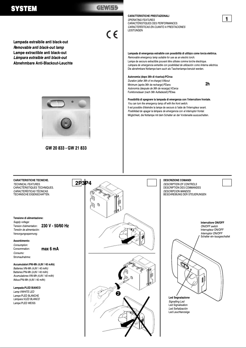 Page 1 of the manual User Manual Gewiss GW20833