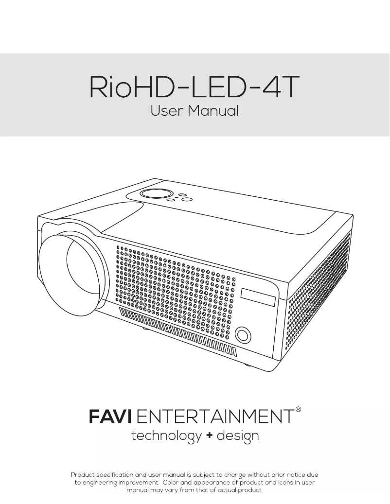 Page 1 de la notice Manuel utilisateur FAVI RioHD-LED-4T