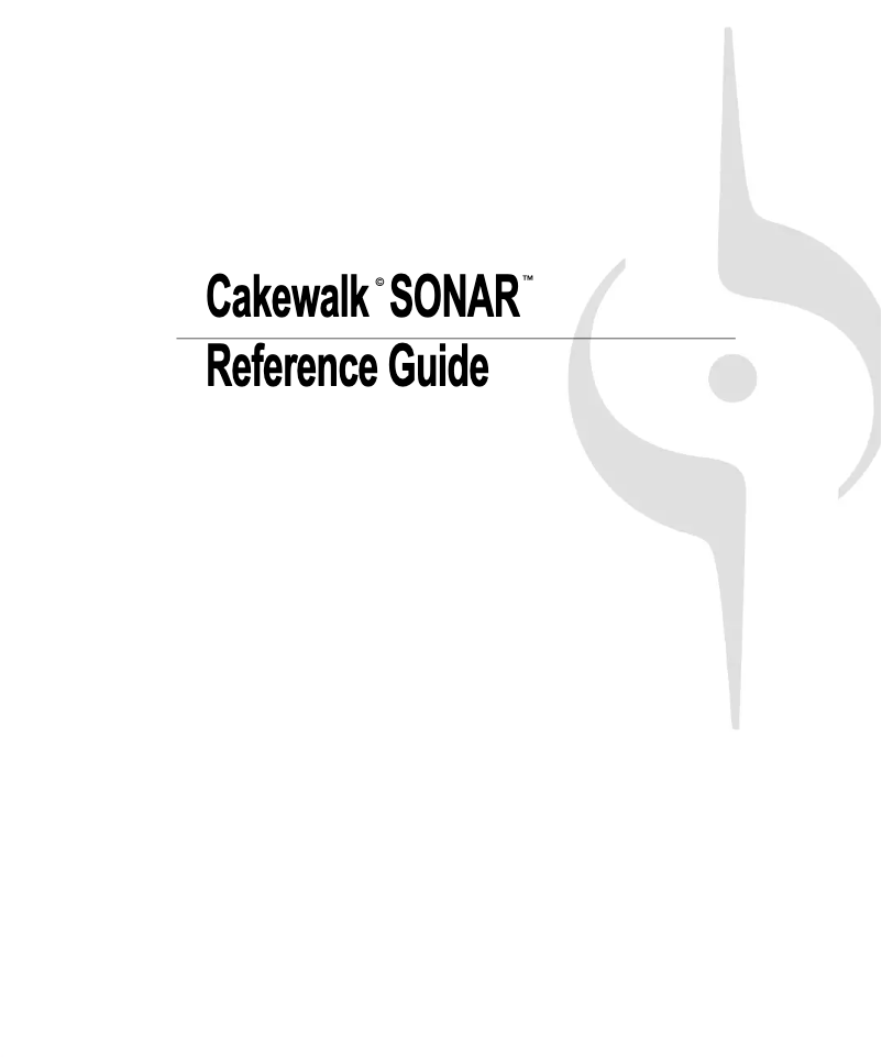 Page 1 de la notice Manuel utilisateur Cakewalk Sonar 8.0