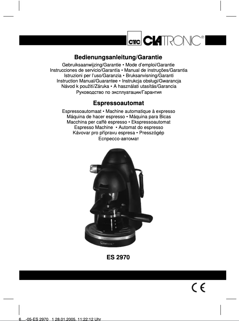 Page 1 de la notice Manuel utilisateur Clatronic ES 2970