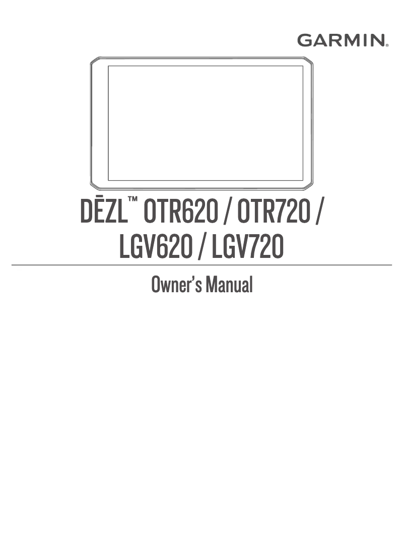 Page 1 de la notice Manuel utilisateur Garmin dēzl OTR620