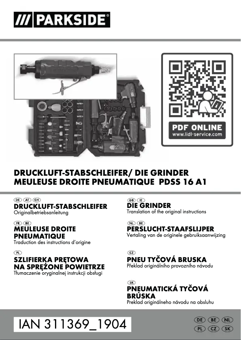 Page n°1 - Manuel utilisateur Parkside PDSS 16 A1