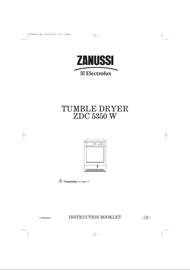 Página 1 del manual Manual de usuario Zanussi-Electrolux ZDC5350W
