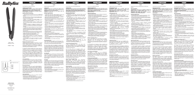 Page 1 de la notice Manuel utilisateur BaByliss ST485E