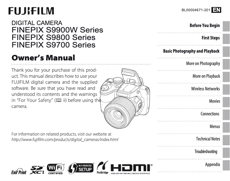 Page n°1 - Manuel utilisateur Fujifilm FinePix S9700