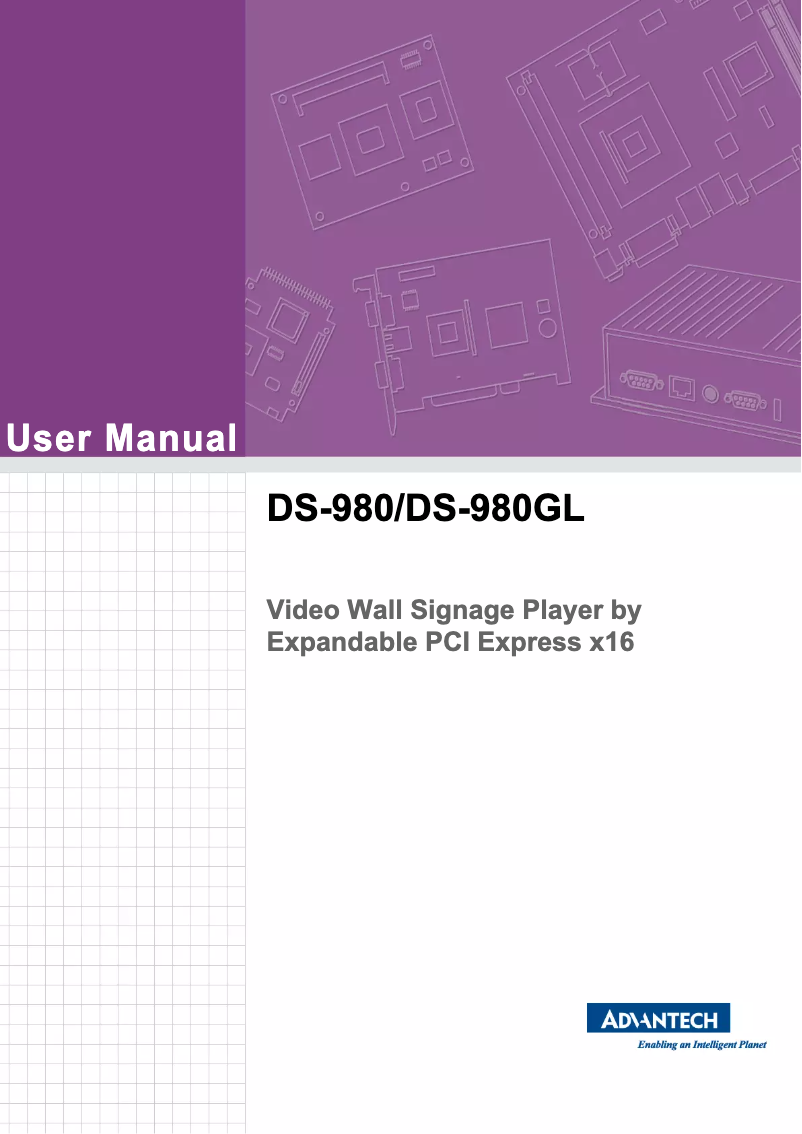 Page n°1 - Manuel utilisateur Advantech DS-980GL
