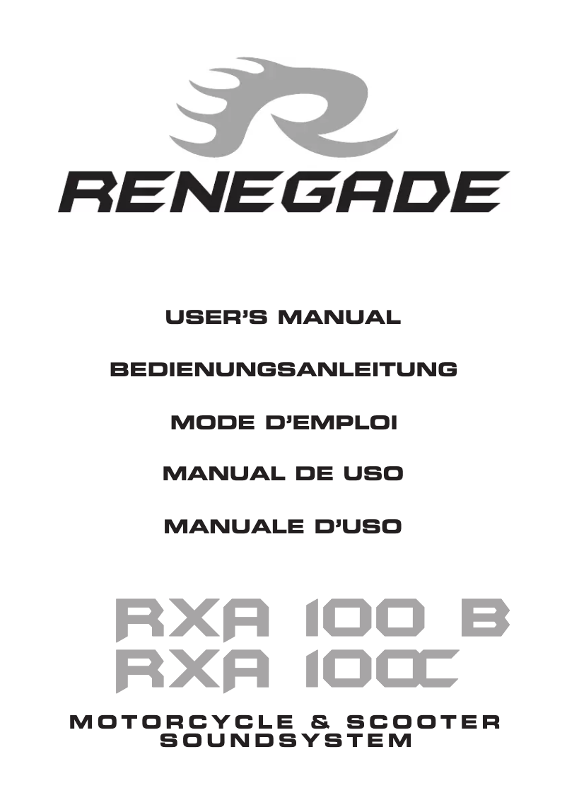 Image de la première page du manuel de l'appareil RXA100C