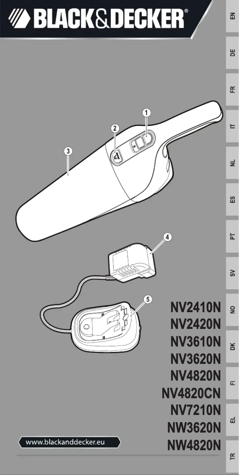 Image de la première page du manuel de l'appareil Dustbuster NV2410N