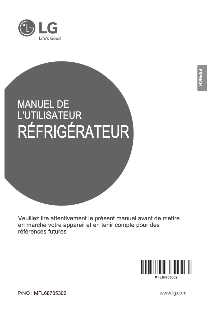 Image de la première page du manuel de l'appareil GR-B315RLTG