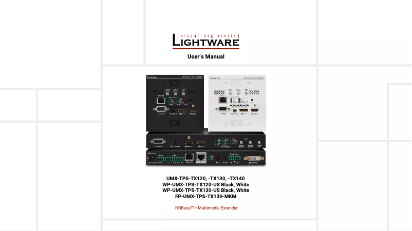 Page n°1 - Manuel utilisateur Lightware UMX-TPS-TX130