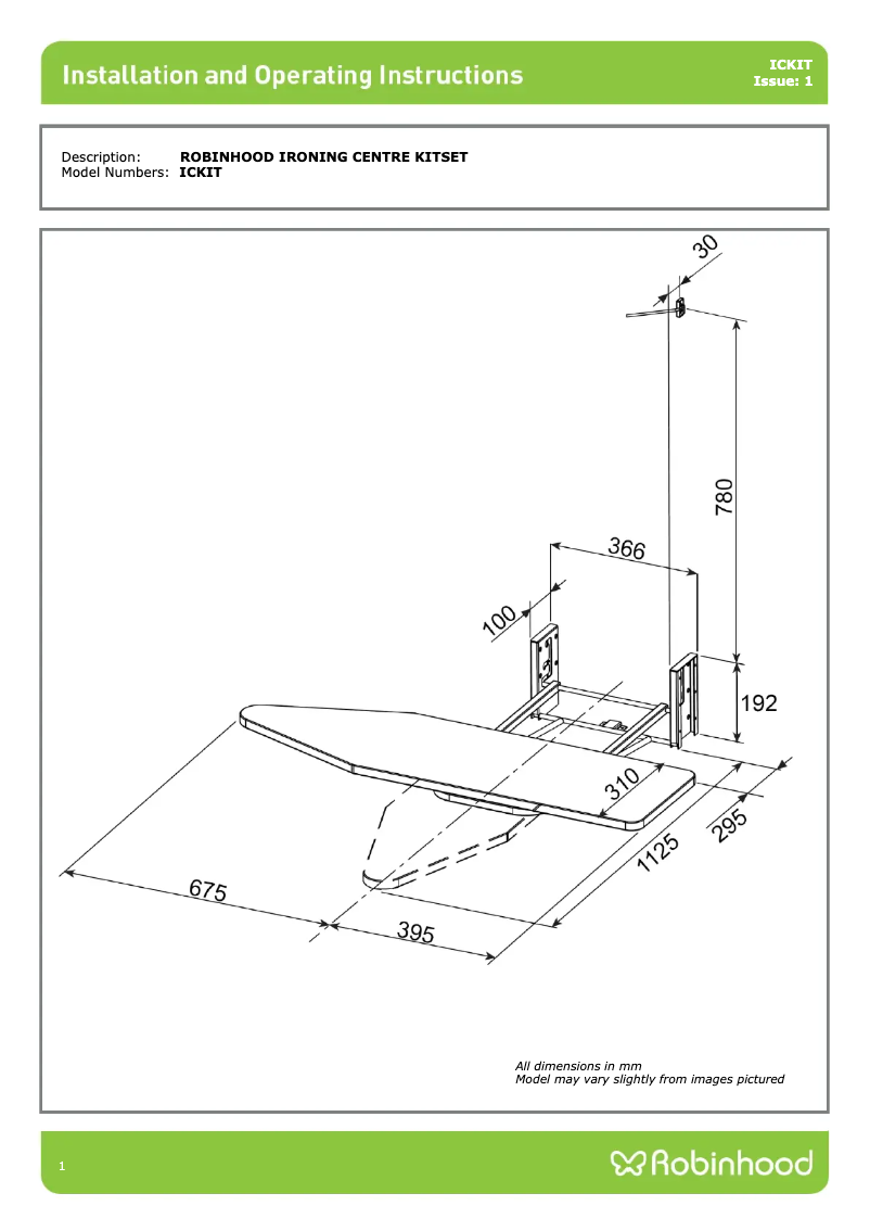Page n°1 - Guide d'installation Robinhood ICKIT