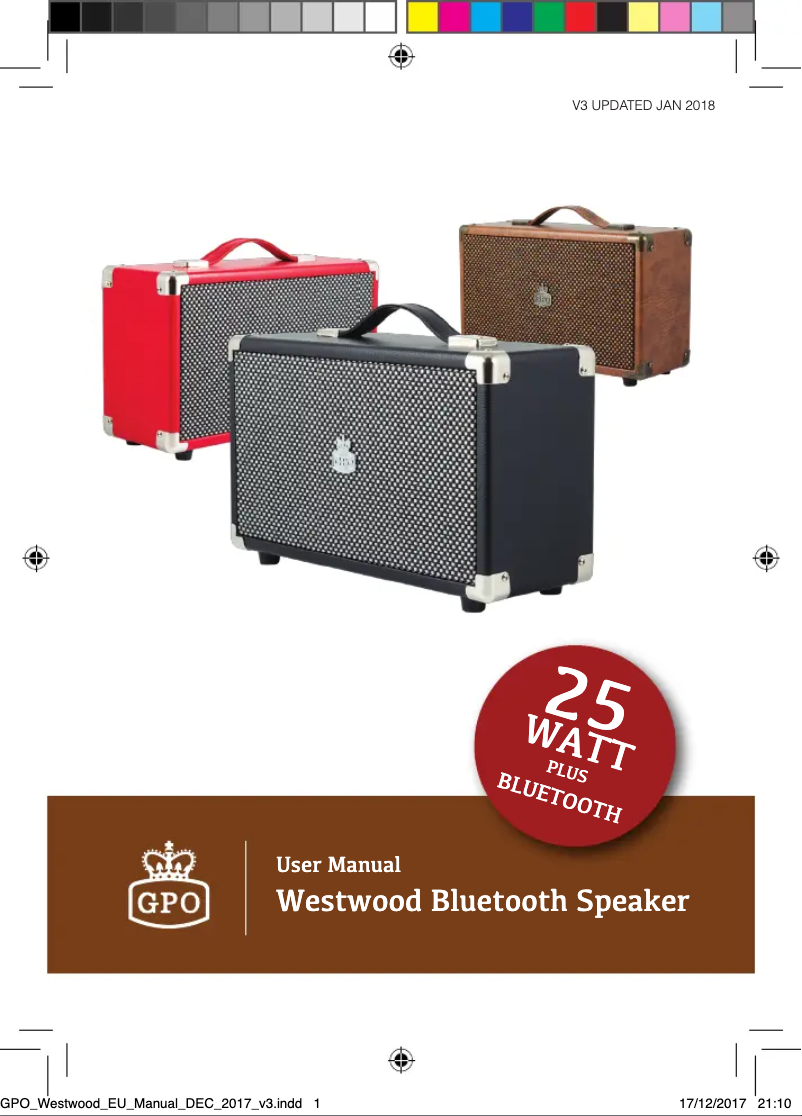 Page 1 de la notice Manuel utilisateur GPO Westwood