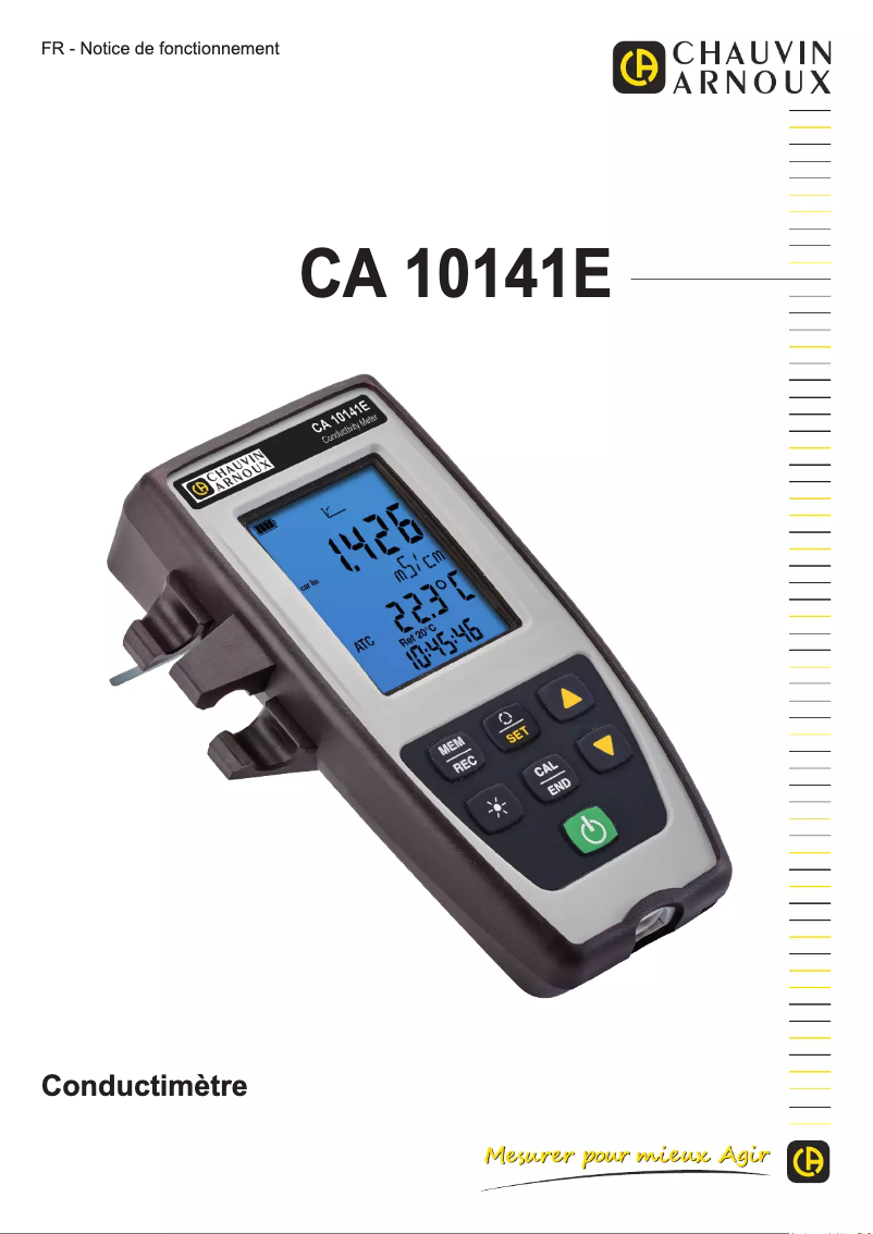 Page 1 de la notice Manuel utilisateur Chauvin Arnoux CA 10141E