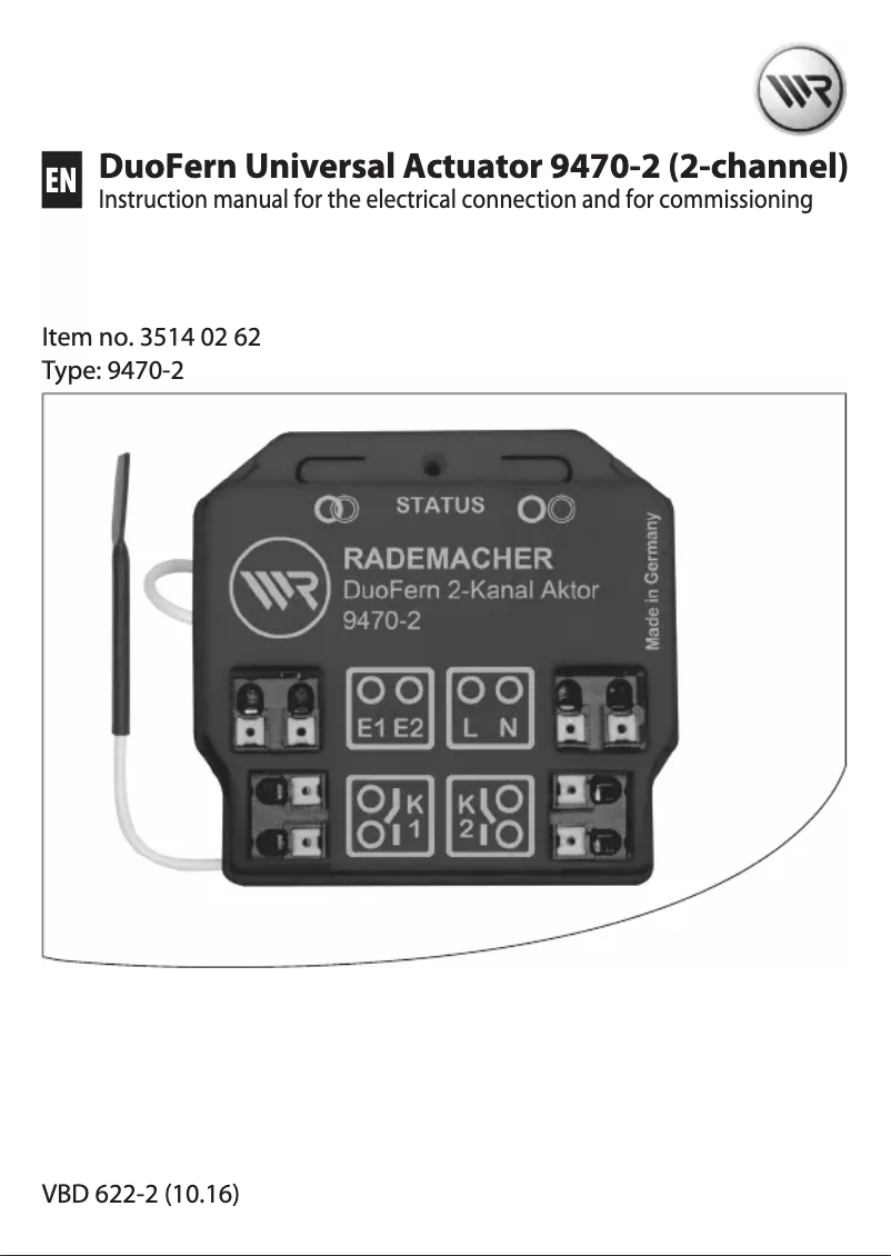 Página 1 del manual Manual de usuario RADEMACHER DuoFern 35140262