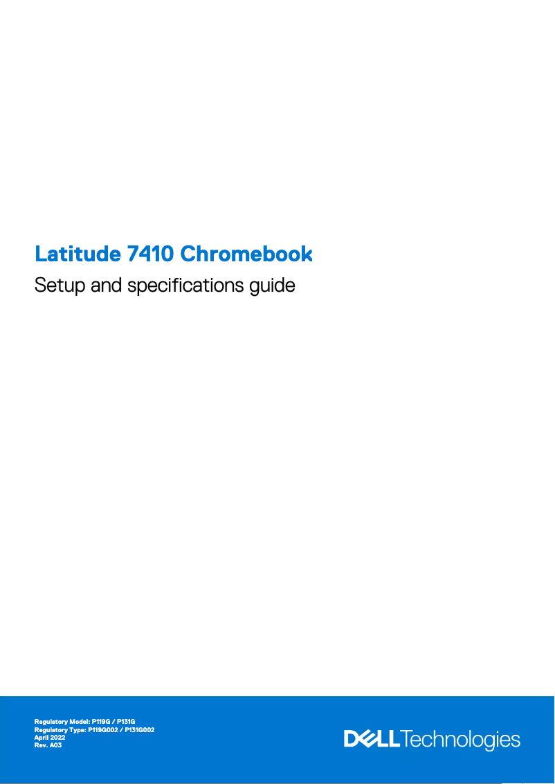 Page 1 de la notice Guide d'installation Dell Latitude 7410 Chromebook