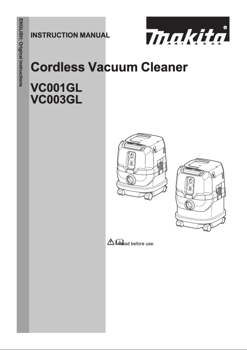 Page 1 de la notice Manuel utilisateur Makita VC001GLD21