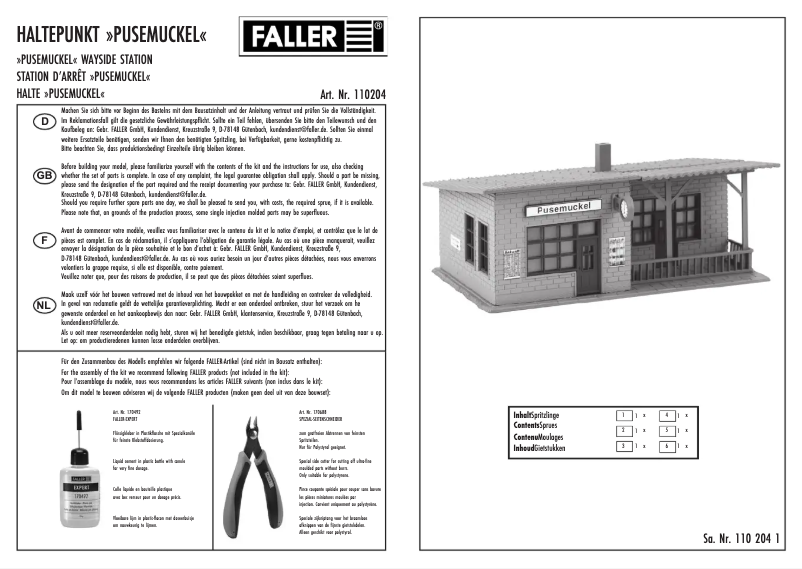 Page n°1 - Manuel utilisateur Faller 110204