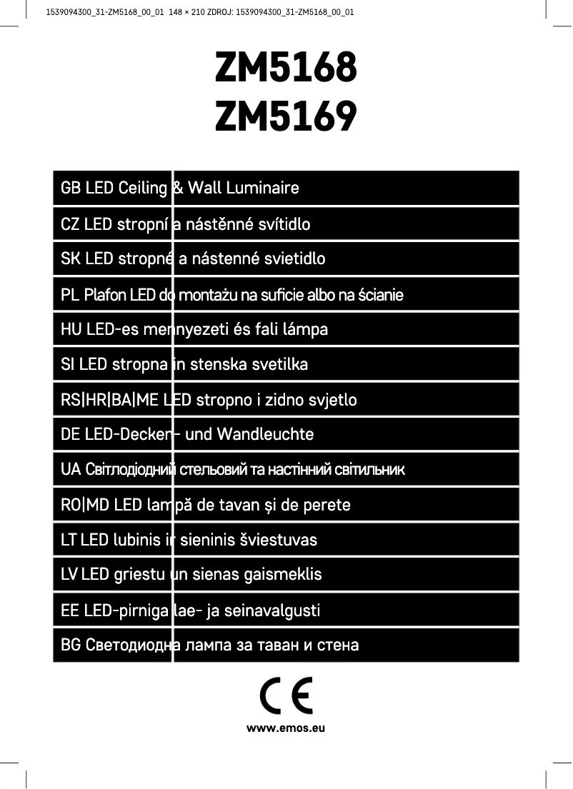 Page 1 de la notice Manuel utilisateur Emos ZM5168