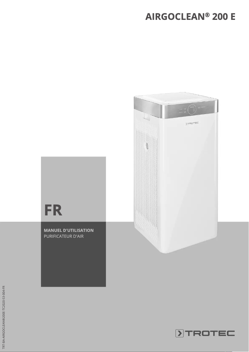Image de la première page du manuel de l'appareil AirgoClean 200 E