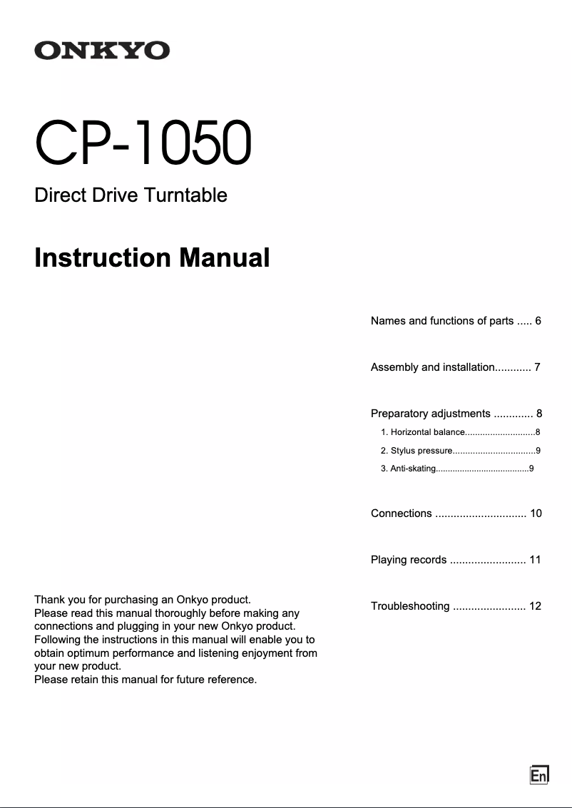 Image de la première page du manuel de l'appareil CP-1050D